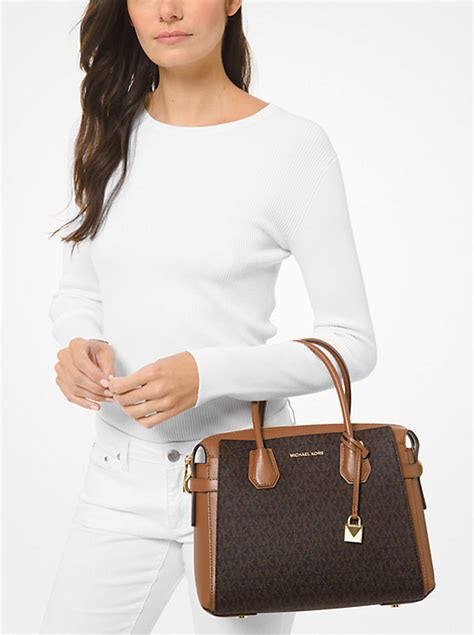 michael kors gallery mercer medium|Michael Kors mercer belted satchel.